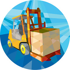 Image showing Forklift Truck Materials Box Circle Low Polygon