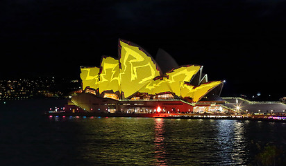 Image showing Sydney Opera House in vivid Yellow