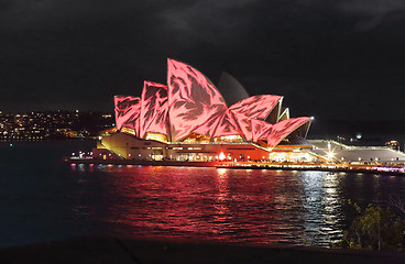 Image showing Sydney Opera House in red