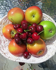 Image showing Apples and cherries