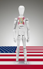 Image showing Wood figure mannequin with US state flag bodypaint - Florida