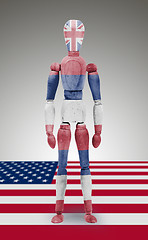 Image showing Wood figure mannequin with US state flag bodypaint - Hawaii