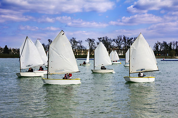 Image showing Lots of boats sailing