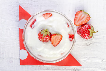 Image showing strawberry yoghurt