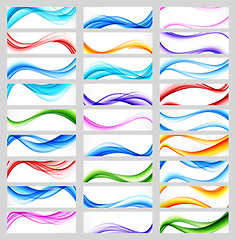 Image showing Set of wavy colorful banners