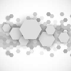 Image showing Abstract blue hexagons background