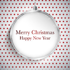 Image showing Merry Christmas Happy New Year Ball Silver  on Star Seamless Pat