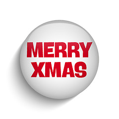 Image showing Merry Christmas Icon Button Red