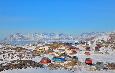 Image showing Colorful houses in Greenland