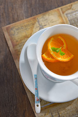 Image showing Tea with orange slices