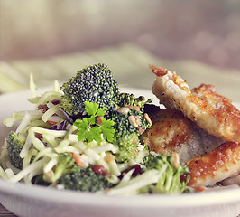 Image showing Fried Fish and Salad