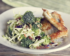 Image showing Fried Fish and Salad