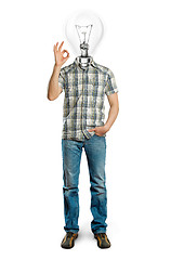 Image showing Lamp Head Man Shows OK