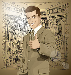 Image showing Vector Business Man Shows Well Done