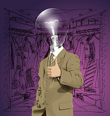 Image showing Vector Lamp Head Business Man Shows Well Done