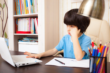 Image showing boy doing homework