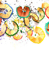 Image showing pencil shavings on white background