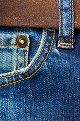 Image showing part of a blue vintage jeans