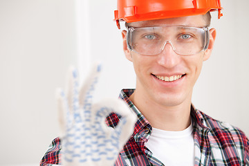 Image showing repairman making a perfect gesture