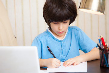 Image showing child doing homework