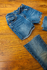 Image showing cut old jeans