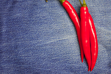 Image showing chili pepper on jeans