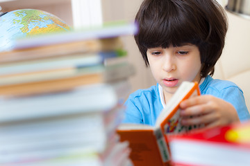 Image showing boy reading a book