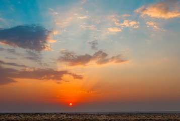 Image showing Sunrise in the desert