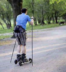 Image showing Male roller skater in park