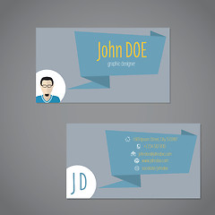 Image showing Business card with origami speech bubble 