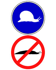 Image showing Traffic signs for slugs