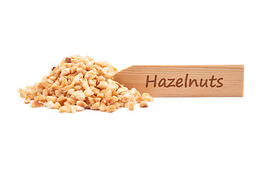 Image showing Minced hazelnuts at plate
