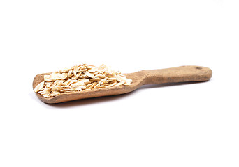 Image showing Oat flakes on shovel