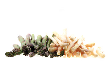 Image showing green white asparagus