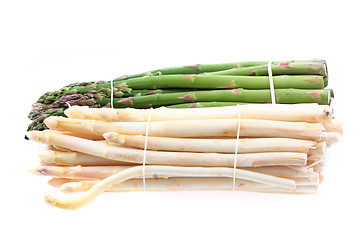 Image showing green white asparagus