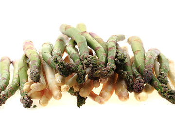 Image showing green white asparagus