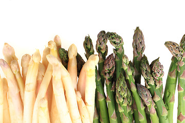 Image showing green white asparagus