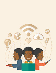 Image showing Black Men using modern technology.