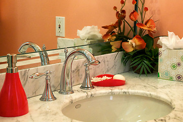 Image showing orange bathroom sink