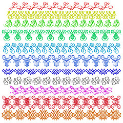 Image showing Set of Colorful sewing stitch on a white background