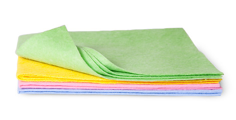 Image showing Full size multicolored cleaning cloths one folded