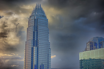 Image showing sunset over charlotte city skyline of north carolina