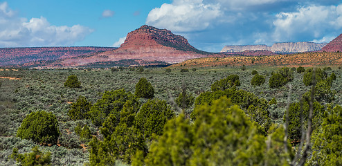 Image showing desert landscapes in utah with sandy mountains