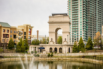 Image showing Millennium Gate triumphal arch at Atlantic Station in Midtown At