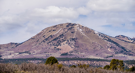 Image showing landscape overlooking south peak and abajo peak mountains