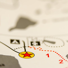 Image showing you are here star symbol on hiking map