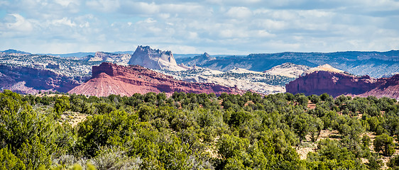 Image showing desert landscapes in utah with sandy mountains