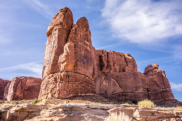 Image showing high red rocks formations in monument valley utah