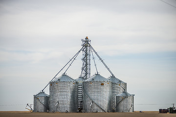 Image showing spring farmland before sunset on a cloudy day