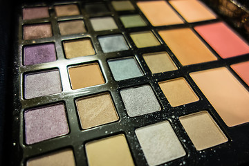 Image showing Make-up colorful eyeshadow palettes set